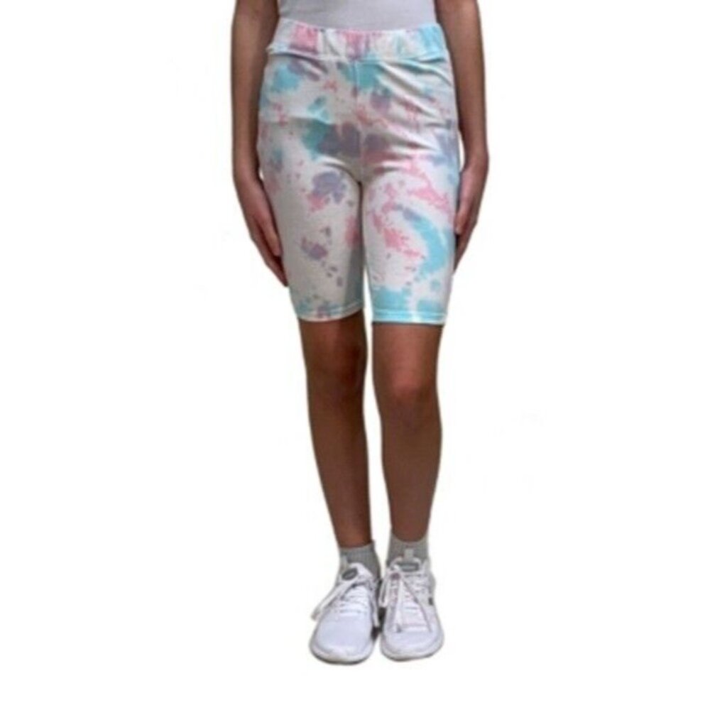 IMPERIAL STAR Girls Tie-Dye Bike Short Pink Cloudy Size L